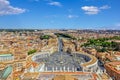 View on St Peter`s Square in Vatican from the Papal Basilica of St Peter`s Royalty Free Stock Photo