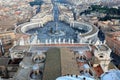 View of St. Peter`s Square in Vatican and Rome from the top of Michelangelo`s dome Royalty Free Stock Photo