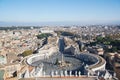 View of St. Peter Square and Rome from the Dome of St. Peter Basilica, Vatican Royalty Free Stock Photo