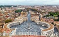 View of St. Peter Square and Rome, Vatican Royalty Free Stock Photo