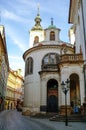 View of St Salvator Church in Prague`s Old Town at early morning