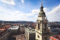 View of St. Stephen`s Basilica, a Roman Catholic basilica in Budapest, Hungary, summer sunny day