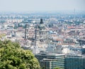 View of St. Stephens Basilica Big dome and Ferris wheel in Budapest Royalty Free Stock Photo