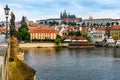 View of Cathedral and Castle from Charles Bridge, Prague, Czech Royalty Free Stock Photo