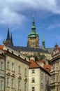 View of St. Vitus Cathedral tower, Prague Royalty Free Stock Photo