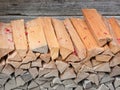View of a stack of firewood Royalty Free Stock Photo
