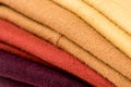 View of stack of folded colorful clothes Royalty Free Stock Photo