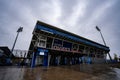 View of Stade Saputo on a rainy day. Royalty Free Stock Photo