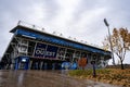 View of Stade Saputo on a rainy day. Royalty Free Stock Photo