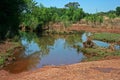 PUDDLE OF WATER IN NATURE AFTER RAIN