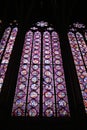 A view of the Stained Glass windows in Saint Chappell in Paris Royalty Free Stock Photo