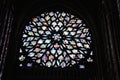 A view of the Stained Glass windows in Saint Chappell in Paris Royalty Free Stock Photo