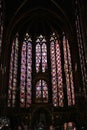 A view of the Stained Glass windows in Saint Chappell in Paris Royalty Free Stock Photo