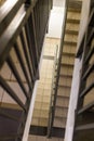 view of staircases of indoor fire escape stairs
