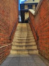 View of the stairs in the old building in Tai Kwun, Central, Hong Kong Royalty Free Stock Photo