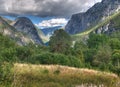 View From Stalheim To The Spectacular Mountains Of The Naeroydalen Valley