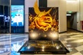 View of standee of The Hunger Games: The Ballad of Songbirds & Snakes display at the theater, Watching a movie in the cinema Royalty Free Stock Photo