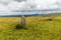 A view of standing stone at Waun Mawn source of the stones for Stonehenge in the Preseli hills in Pembrokeshire, Wales
