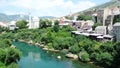 Mostar aerial with Koski Mehmet Pasha Mosque Nesuh-Aga Vucjakovic Mosque