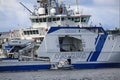 View of the starboard side in midlevel part of Finnish coast guard ship TURVA Royalty Free Stock Photo