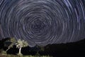 A view of the stars of the Milky Way with a mountain top in the foreground. Royalty Free Stock Photo