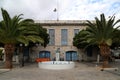 A view of the state building by the street in Calymnos Island