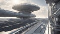 view of the station Digital created sci fi scenery. render digital airbrush.