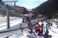 View on the station Krupova, cable car on the south side of Chopok mountan in slovakian ski resort Jasna