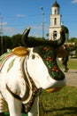 View of the statue of a cow from the festival of cows