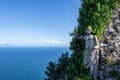 View of statue of emperor Augustus Caesar on Monte Solaro Capri, Italy Royalty Free Stock Photo