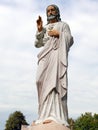 View of  statue of Jesus Christ in front of  the Nemackiai Trinity Church. Royalty Free Stock Photo