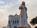 View of statue of Jesus Christ in front of the Rose hill Church, Visakhapatnam