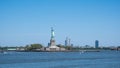 View of the Statue of Liberty on Liberty Island in New York Harbor in New York City Royalty Free Stock Photo