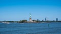 View of the Statue of Liberty on Liberty Island in New York Harbor in New York City Royalty Free Stock Photo