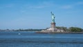 View of the Statue of Liberty on Liberty Island in New York Harbor in New York City Royalty Free Stock Photo