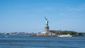 View of the Statue of Liberty on Liberty Island in New York Harbor in New York City Royalty Free Stock Photo