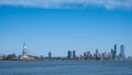 View of the Statue of Liberty on Liberty Island in New York Harbor in New York City Royalty Free Stock Photo