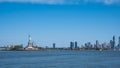 View of the Statue of Liberty on Liberty Island in New York Harbor in New York City Royalty Free Stock Photo