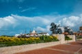 View of the statue of Pegasus on the dock in Cartagena