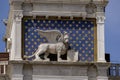 Statue of winged lion on the Clock Tower at Piazza di San Marco in Venice, Italy Royalty Free Stock Photo