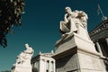 View of the statues of the ancient Greek philosophers Plato and Socrates Royalty Free Stock Photo