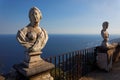 View with statues from the city of Ravello, Amalfi Coast, Italy Royalty Free Stock Photo