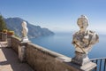 View with statues from the city of Ravello, Amalfi Coast, Italy, Europe Royalty Free Stock Photo