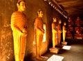 View of the statues inside the giant Buddha in the Wat Ek Phnom complex, Battambang