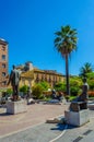 View of statues on piazza umberto giordano in Foggia, Italy....IMAGE Royalty Free Stock Photo