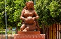 View of a Statute of Indian tradtional woman fetching water in a pot Royalty Free Stock Photo