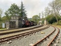 A view of a Steam Train at Tan-y-Bwlch Station