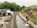 A view of a Steam Train at Tan-y-Bwlch Station