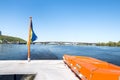 View from a steamboat going down the river Royalty Free Stock Photo