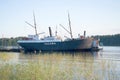 A view of the steamer Salama at the Museum of the ancient ships of the august evening